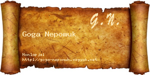 Goga Nepomuk névjegykártya